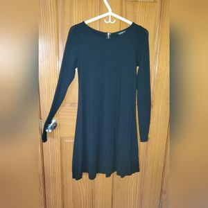 Express Black Long-Sleeve Dress with Zipper Back